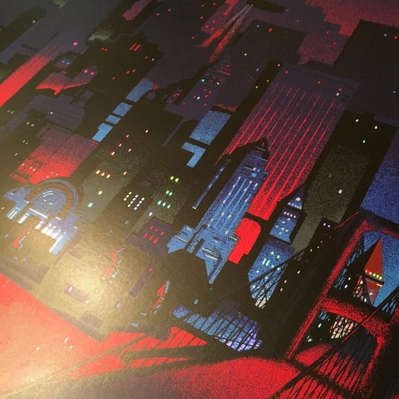 Batman poster limited ed. "Gotham" foil screen print | 36 x 18 - Picture 3 of 12